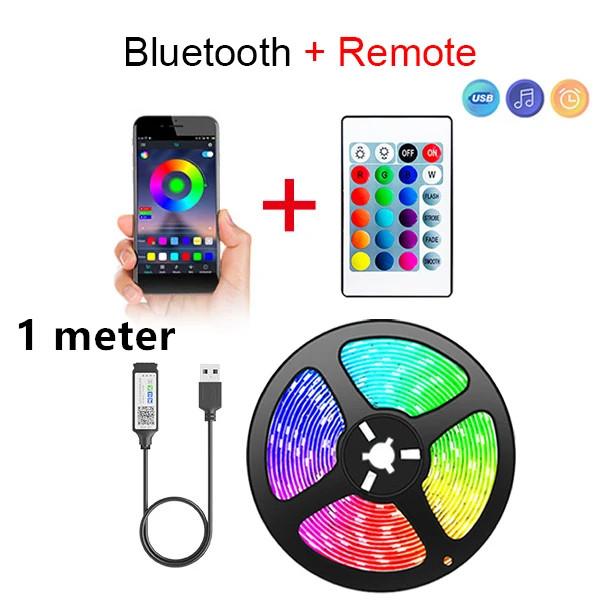 Smart Bluetooth RGB LED Strip Lights with App Control for TV Bedroom and Game Room