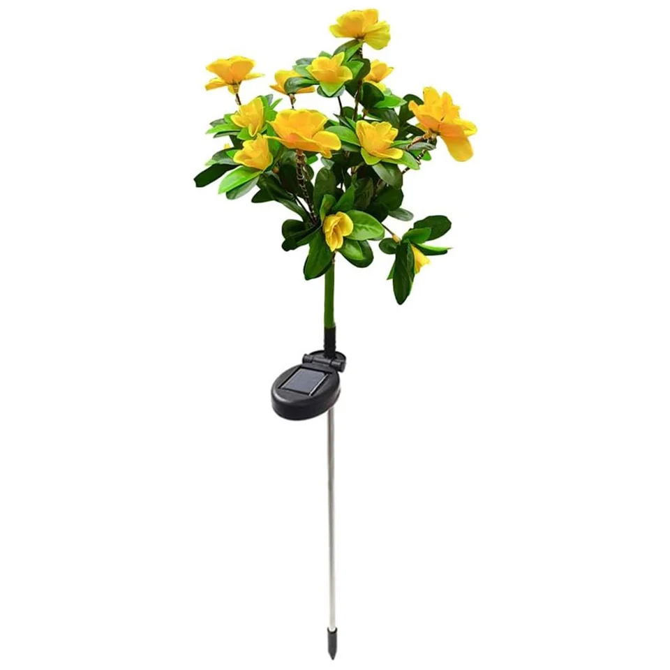 Solar Azalea Flower Lights Waterproof Outdoor Garden Pathway Decor