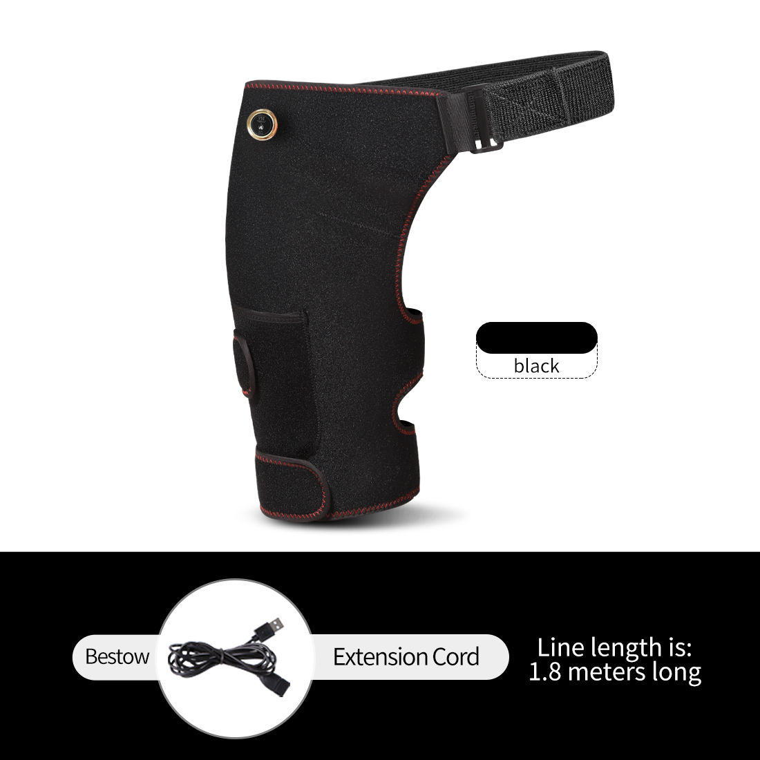 Cordless Heated Hip Support Brace with Vibration Massager for Lower Back and Muscle Relaxation