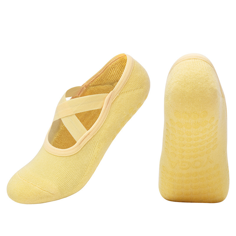 Women Yoga Socks Non Slip Grip Cotton Pilates Ballet Dance Fitness Socks