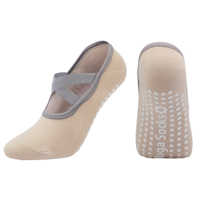 Women Yoga Socks Non Slip Silicone Grip Backless Breathable Cotton Pilates Ballet Socks