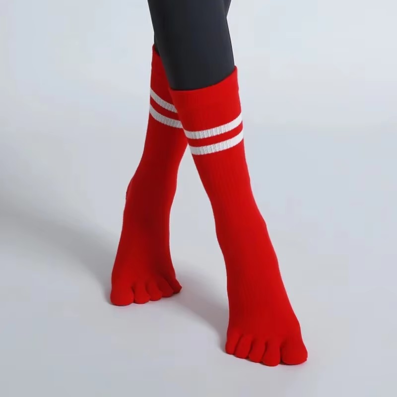 Women Five Toe Yoga Socks Breathable Cotton Non Slip Pilates Dance Socks