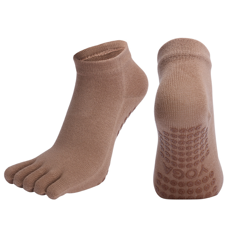 Pilates Yoga Socks Cotton Five Finger Non Slip Breathable Fitness Socks