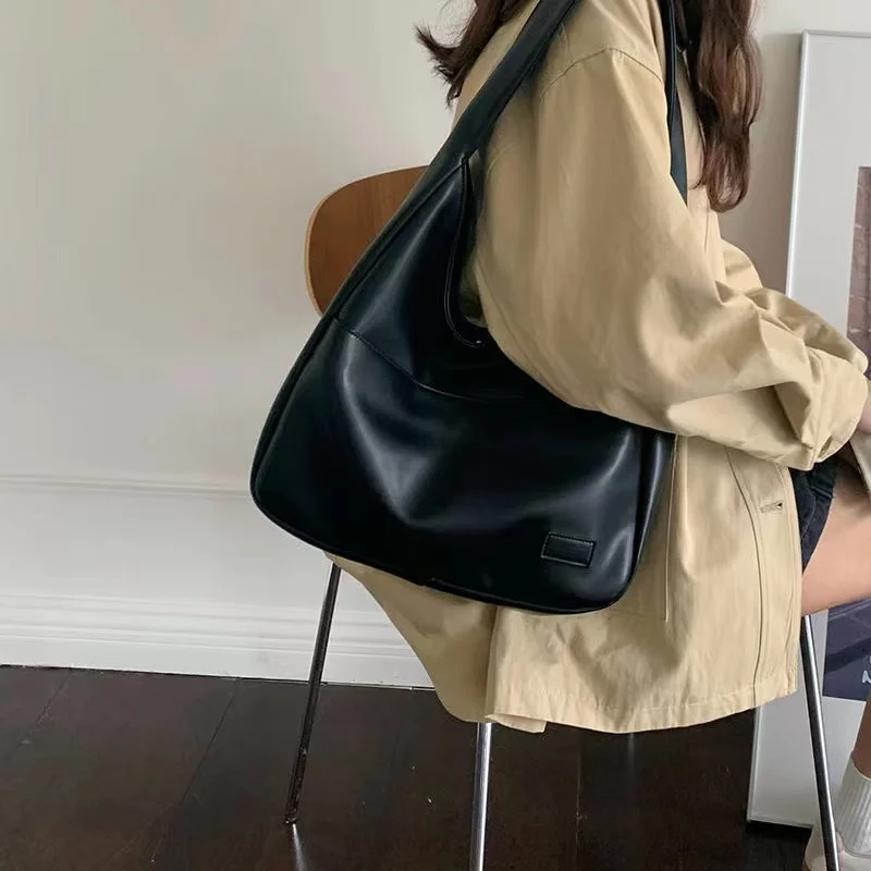 Large Capacity PU Leather Tote Bag for Women Versatile Shoulder Purse
