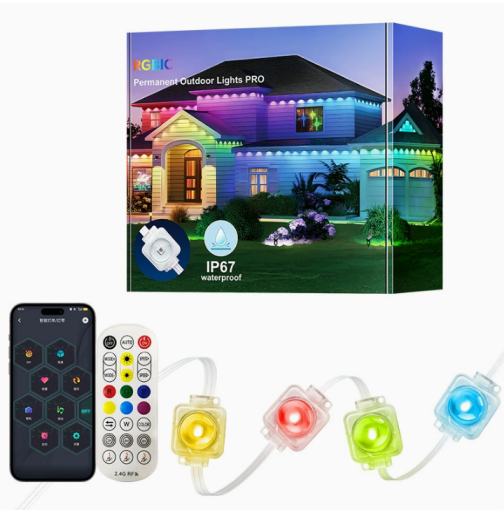 Smart Permanent Outdoor Eaves Lights Waterproof App Controlled Light String