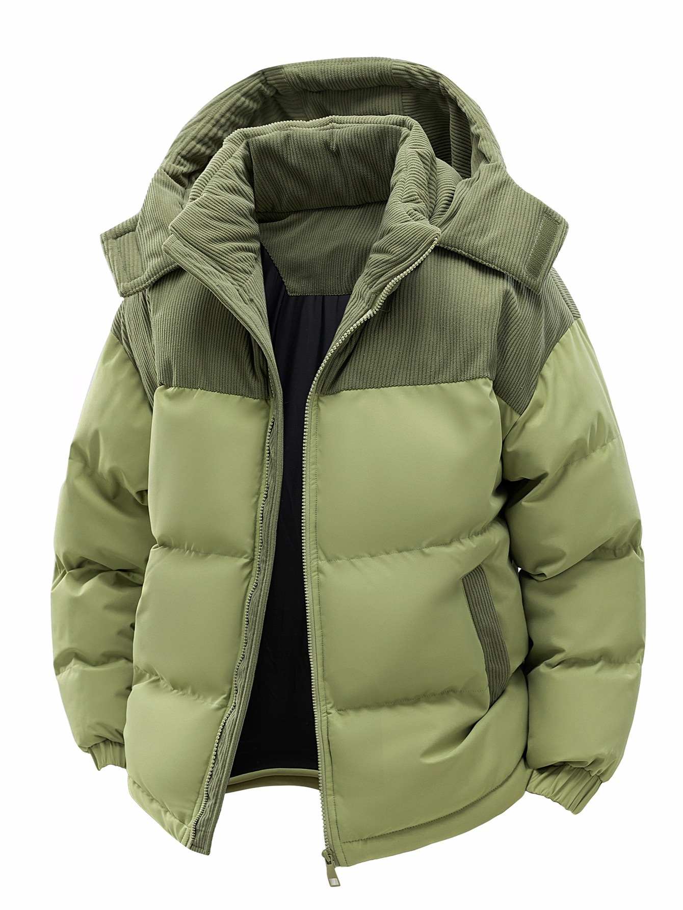 Mens Hooded Cotton Jacket Warm Cold Resistant Windproof Outerwear