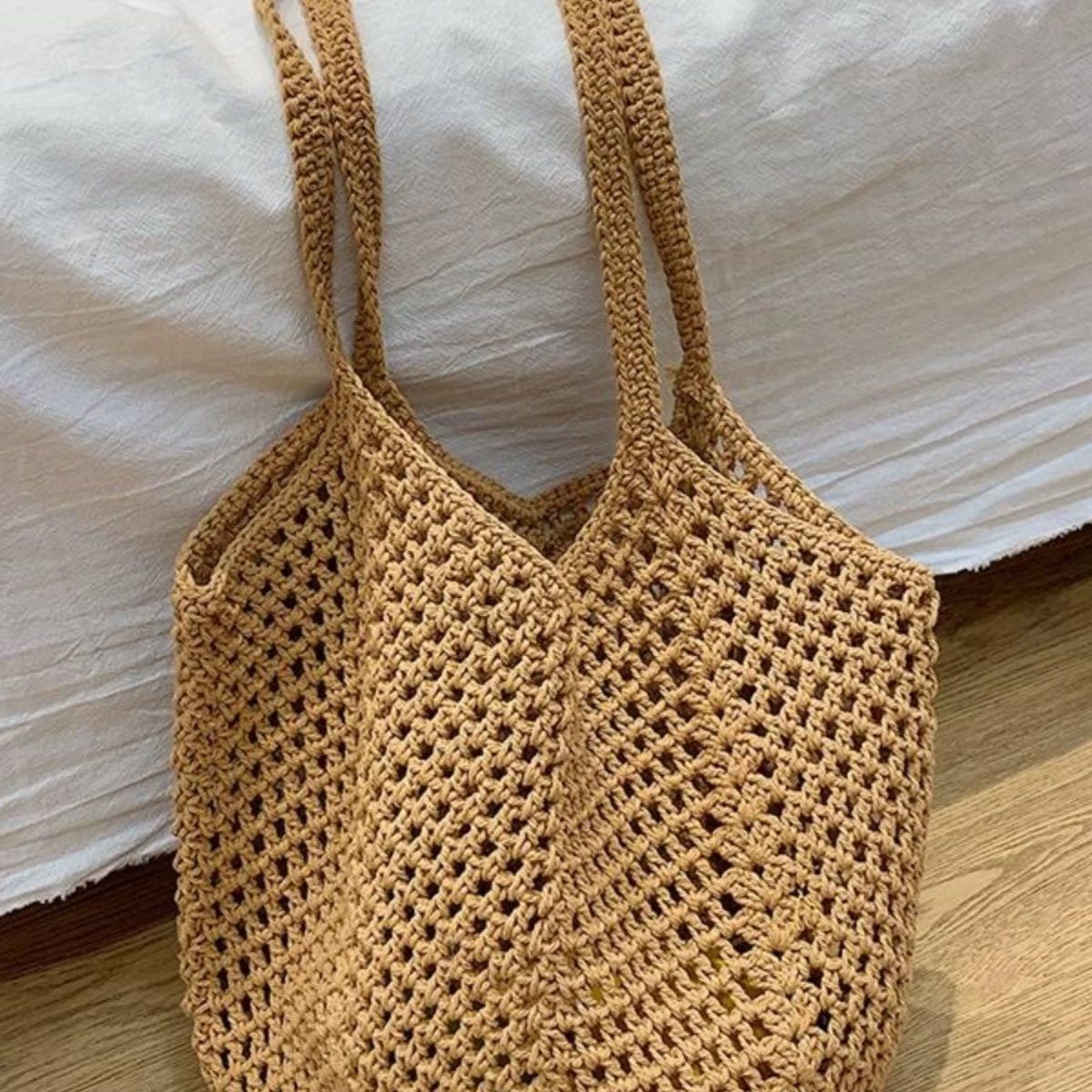 Handmade Straw Beach Bag Large Capacity Woven Tote Bag for Travel, Beach & Everyday Style