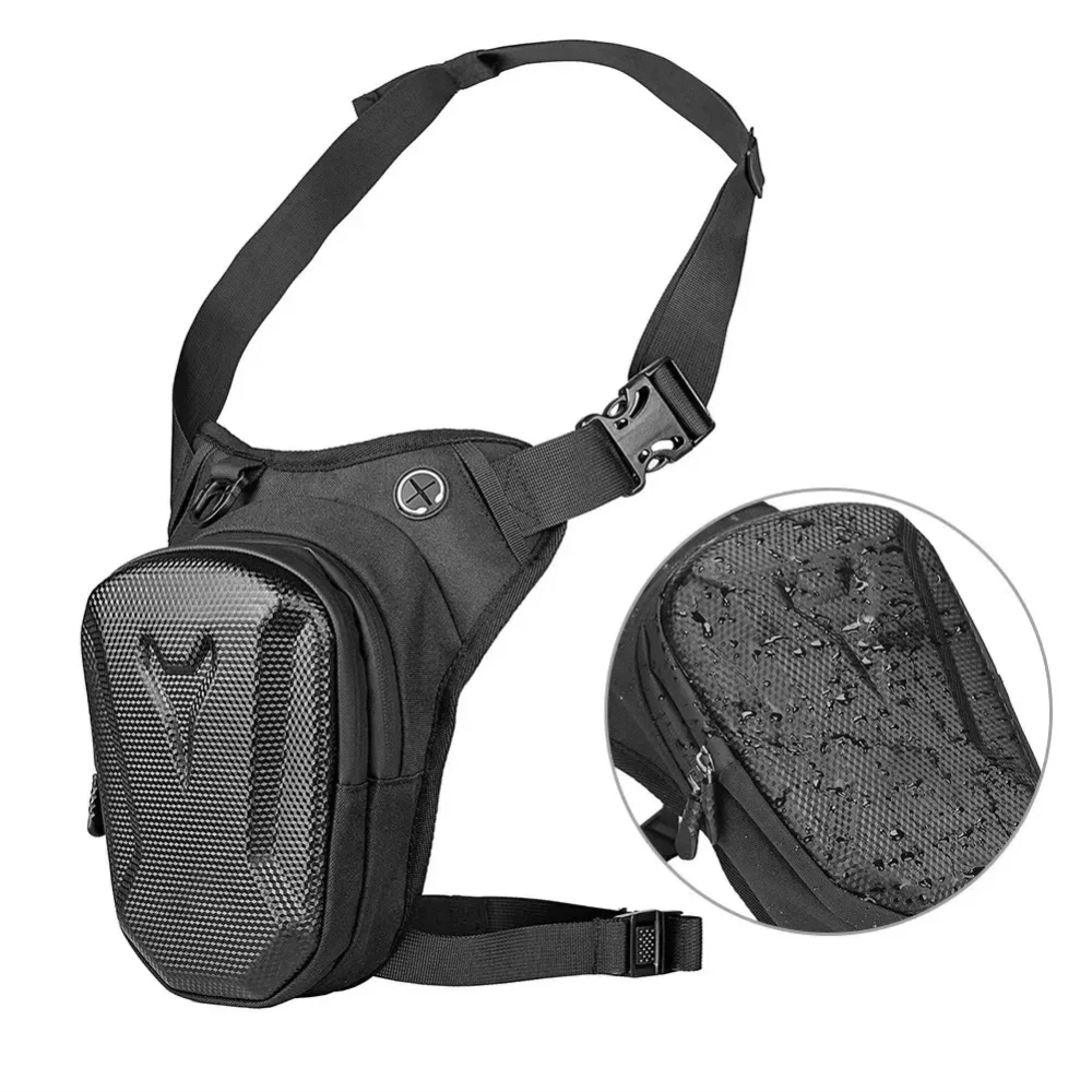 Motorcycle Leg Bag EVA Hard Shell Motorcycle Thigh Bag with Adjustable Waist Strap