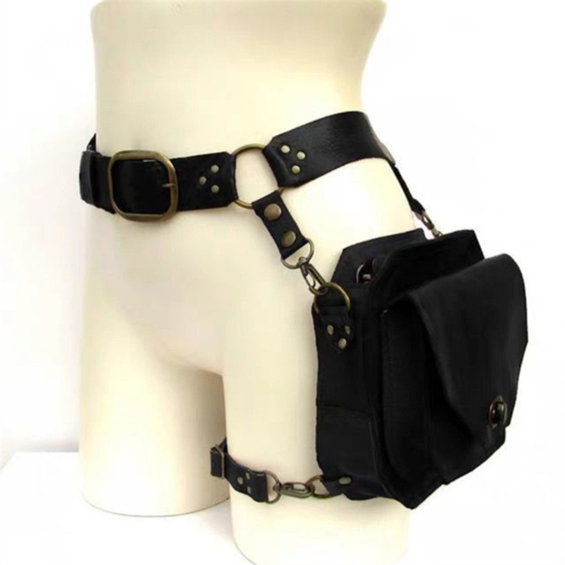 Retro Women's Waist Bag PU Leather Crossbody Belt Bag with Phone Pouch