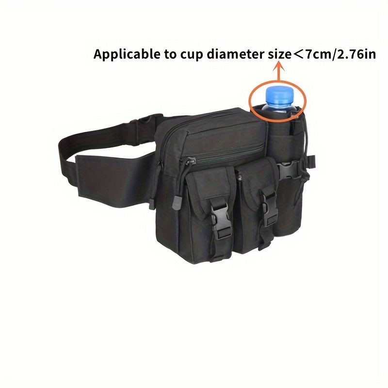 Multi Pocket Fanny Pack with Water Bottle Holder for Hiking Travel Sports
