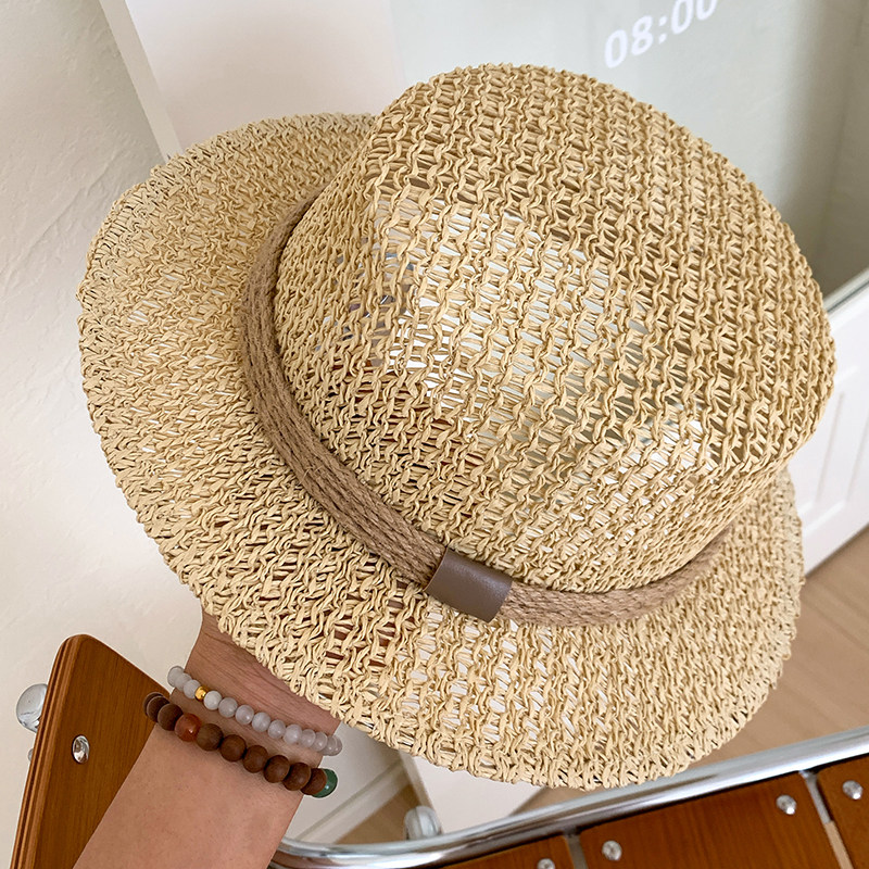 Women's Straw Hat for Women Summer Woven Fedora Hat UV Protection Beach Style