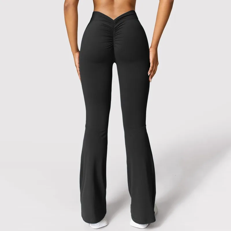 Flare Yoga Pants for Women V Waist High Waisted Workout Leggings