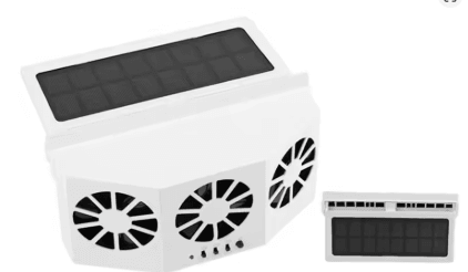Solar Car Ventilation Fan with Triple Cooling Fans Rechargeable Car Window Exhaust Fan