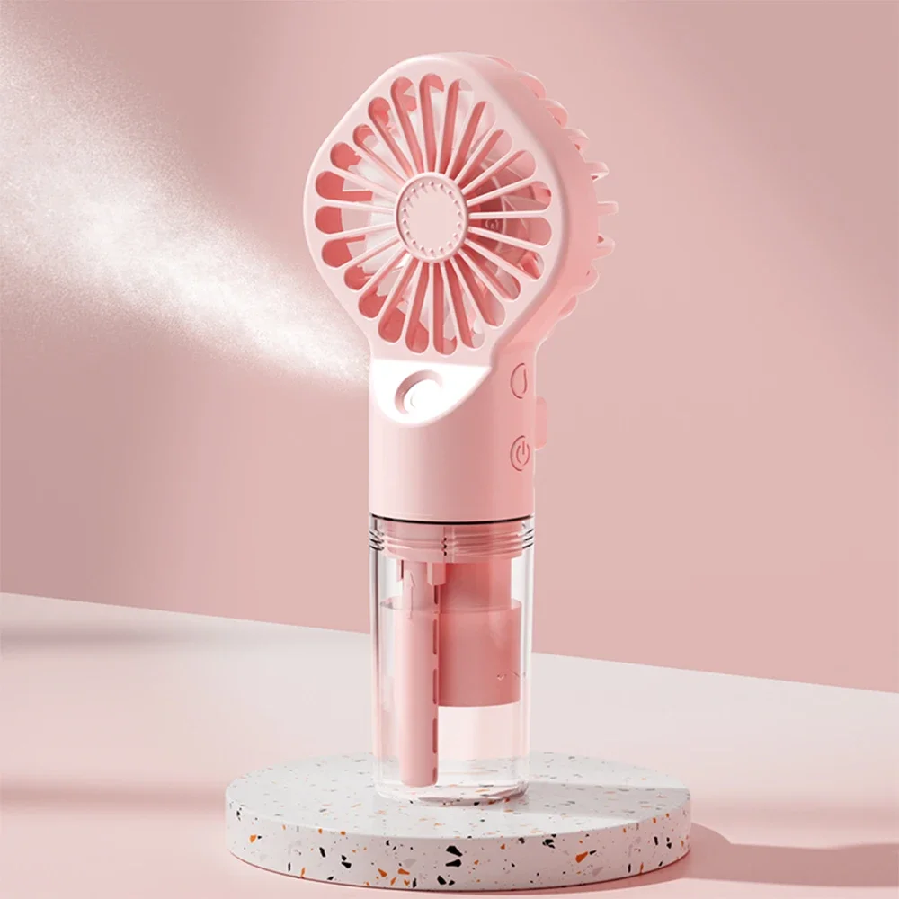 Handheld Misting Fan Portable Humidifier Fan USB Rechargeable Mini Cooling Fan
