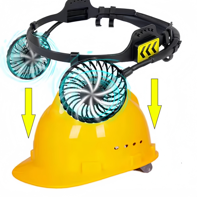 Pro Safety Helmet Fan with LED Light Helmet Cooling Fan for Hard Hats & Construction Helmets