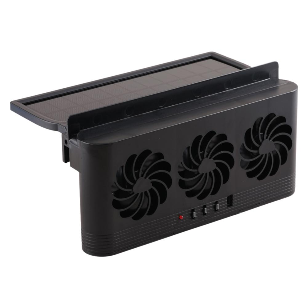 Solar Car Exhaust Fan with USB Power Outlet Car Cooling Fan Window Ventilator
