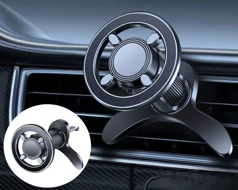 MagSafe Car Mount Magnetic Phone Holder with 360° Rotation for Dashboard & Air Vent