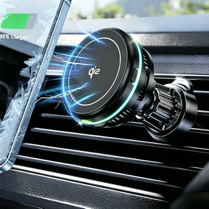 MagCool MagSafe car charger with TEC Cooling Magnetic Wireless Car Mount for iPhone & Samsung