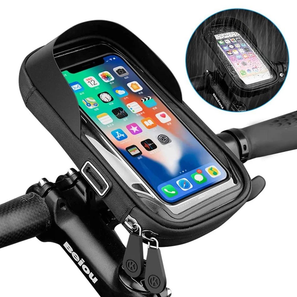 Waterproof Bike Phone Holder Touch Screen Handlebar Bag for Bicycle & Motorcycle