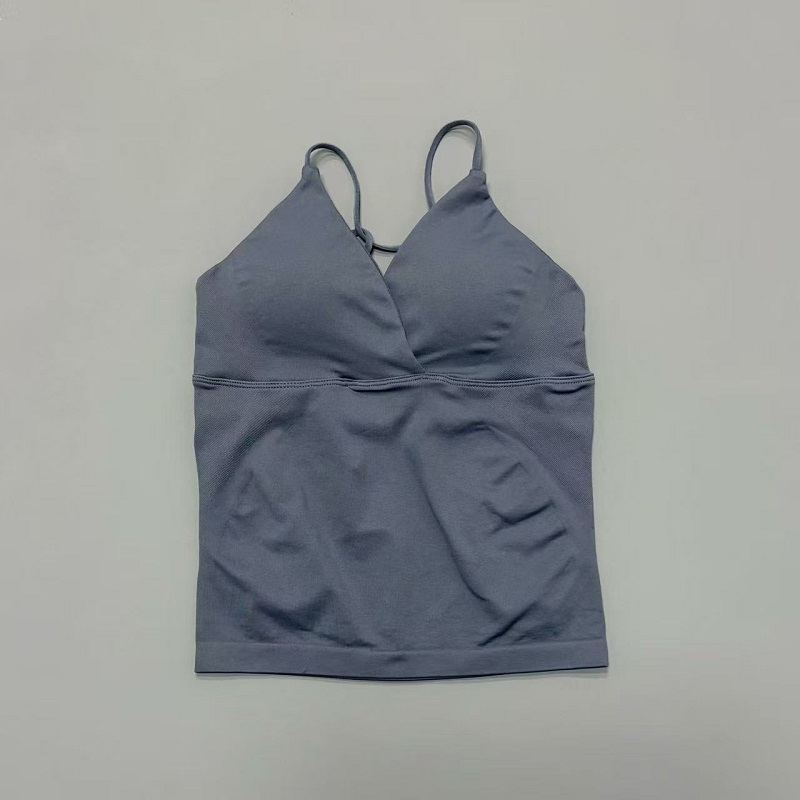 Vision Twist Front Yoga Tank Top for Women Halter V-Neck Longline Workout Top with High Stretch