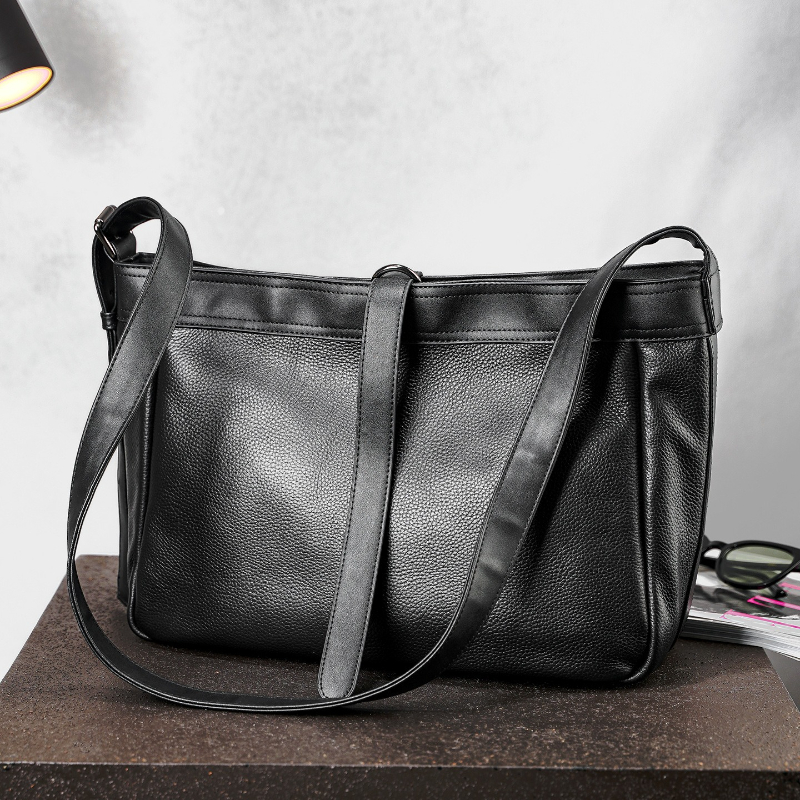 Urban Voyager Men's Crossbody Bag Back to School Backpack Large Capacity Leather Shoulder Sling Bag
