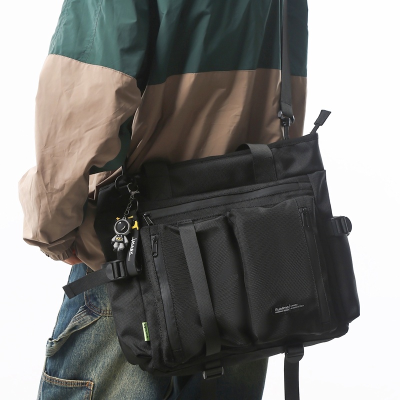 Large Capacity Crossbody School Bag, Book Carrying Shoulder Bag for Students