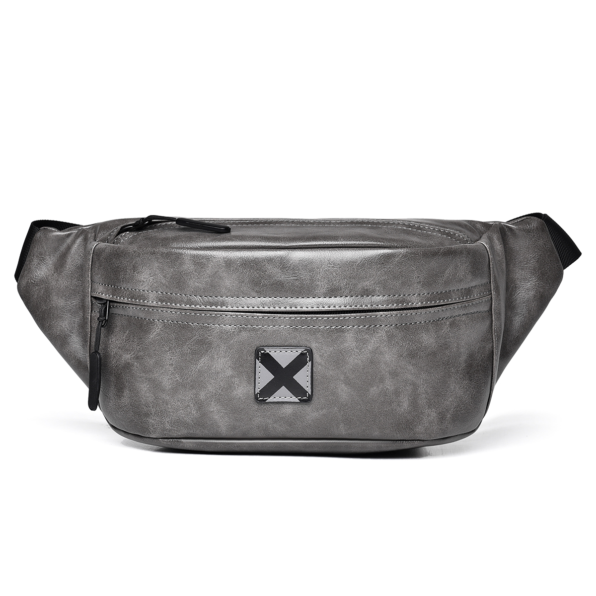 Men's Chest Bag Water Resistant PU Crossbody Shoulder Bag Large Capacity Everyday Sling Pack