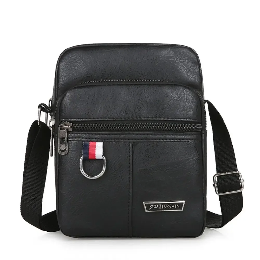 Men's Crossbody Bag PU Leather Shoulder Bag Large Capacity Chest Sling Bag for Everyday Travel
