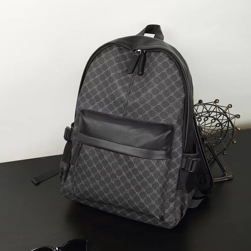 Business Laptop Backpack Large Capacity PU Leather Travel School Bag