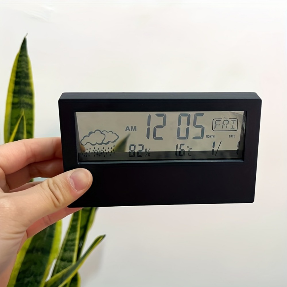 Smart Digital Hygrometer Indoor Thermometer Clock with Humidity Meter and Electronic Display for Home