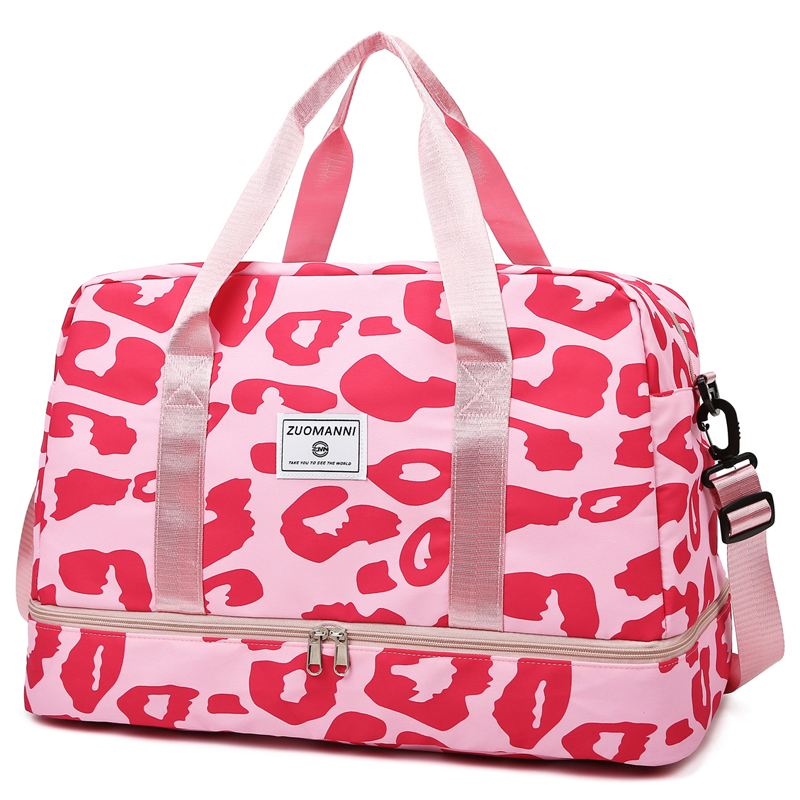 Spacious Women's Carry On Travel Bag Animal Print Nylon Weekender Duffel