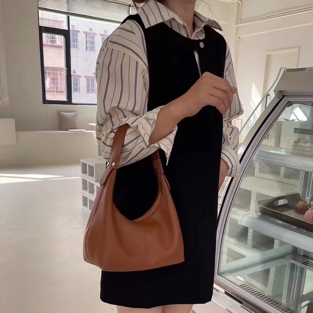 Vintage Underarm Bag Soft PU Leather Women Hobo Shoulder Purse