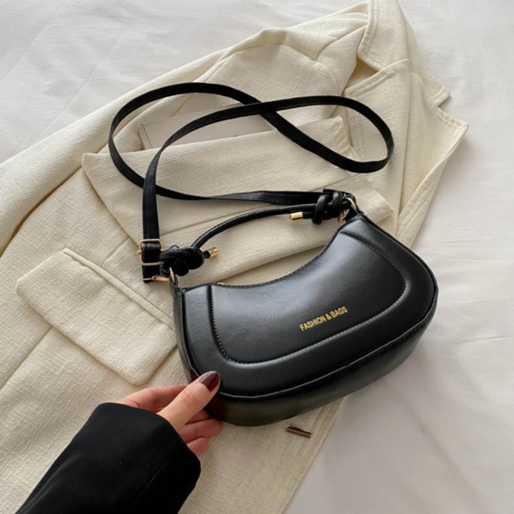 French Inspired Women's Shoulder Bag Elegant Solid Color Luxury Handbag