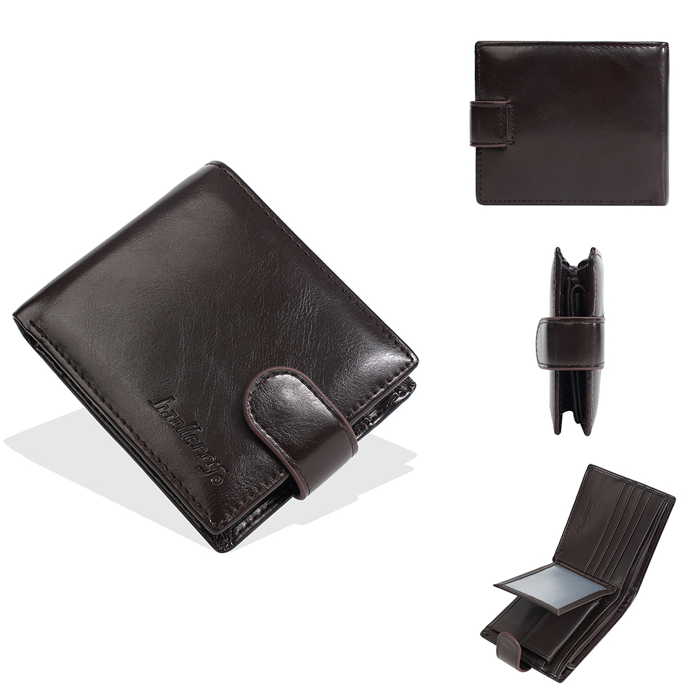 Baellerry Short Men Wallet with Zipper Coin Pocket and PU Card Holder