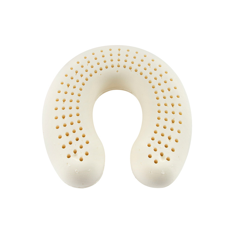 Natural Latex U-Shaped Travel Neck Pillow for Airplane Cervical Support