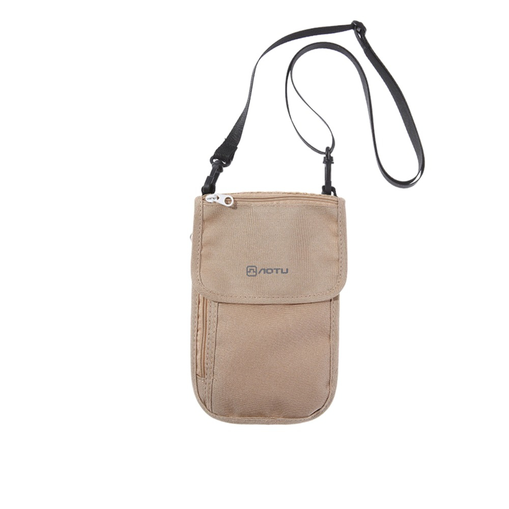 Travel Neck Pouch Passport Holder with Zippered Ticket and Credit Card Storage