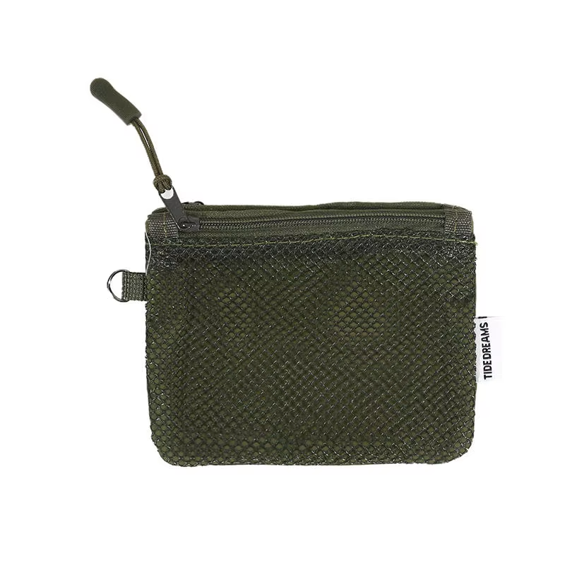 Compact Mesh Cosmetic Bag with Zipper Portable Travel Storage Pouch: