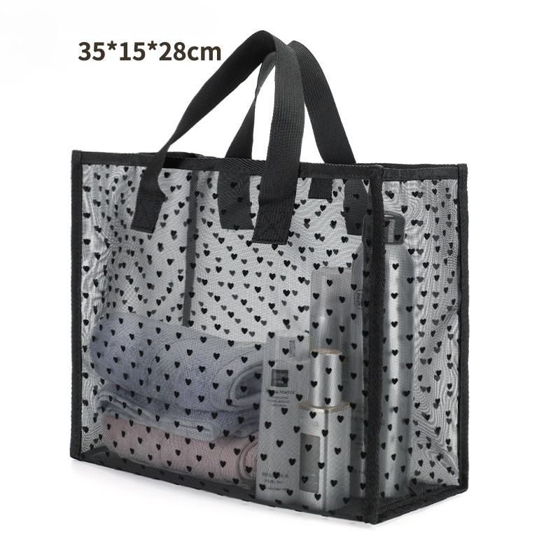 Transparent Mesh Makeup Bag for Brushes Toiletries and Pencil Storage