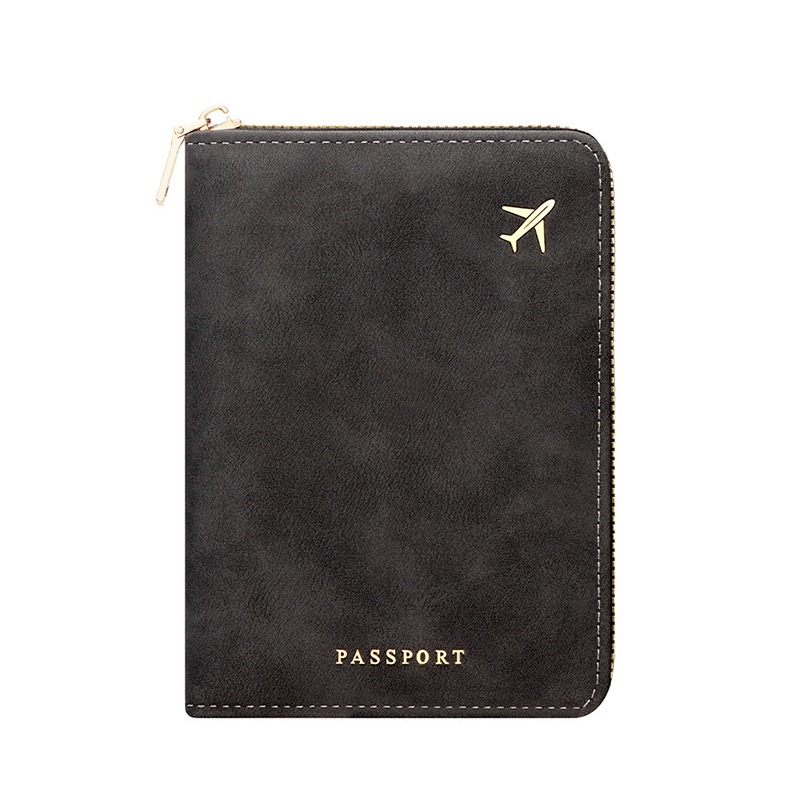 Slim RFID Passport Wallet with Zipper Travel Organizer and Card Holder