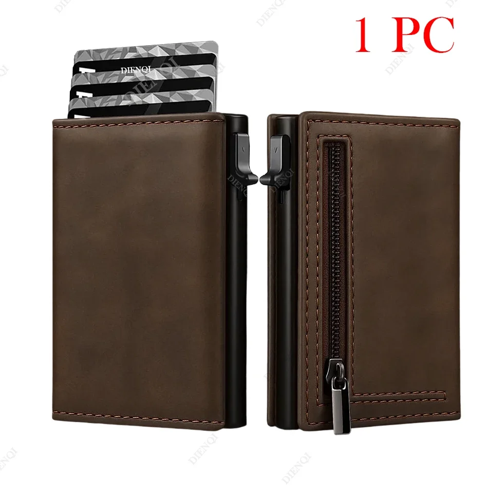 Wallet Carbon Fiber Card Holder for Men with Coin Purse