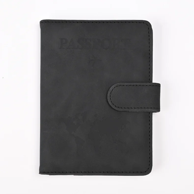 RFID Blocking PU Leather Passport Holder Travel Wallet with Card Slots