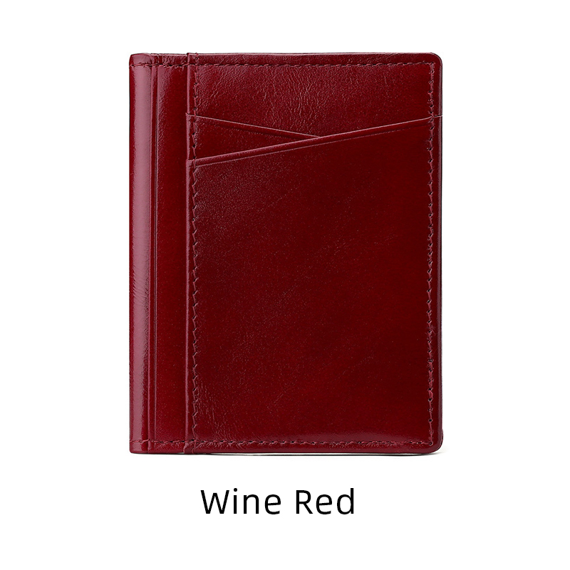 Genuine Leather Slim RFID Card Holder Wallet for Men