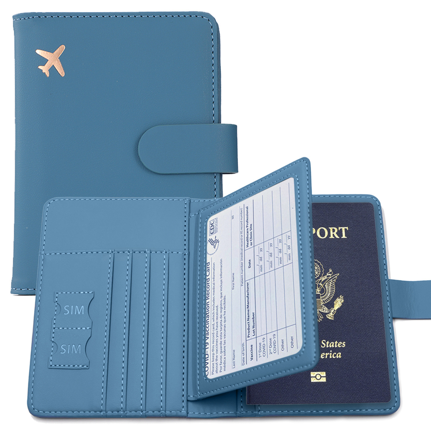 Passport Holder Travel Wallet with Card and ID Organizer