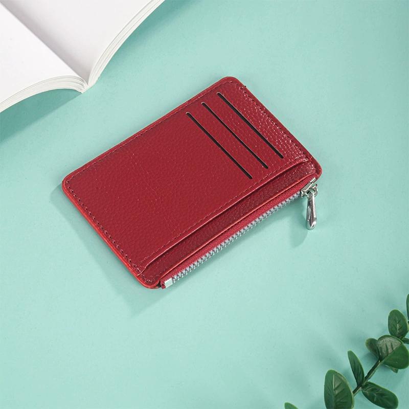 Slim Mini Credit Card Wallet for Men with Zipper Coin Pocket and ID Card Holder