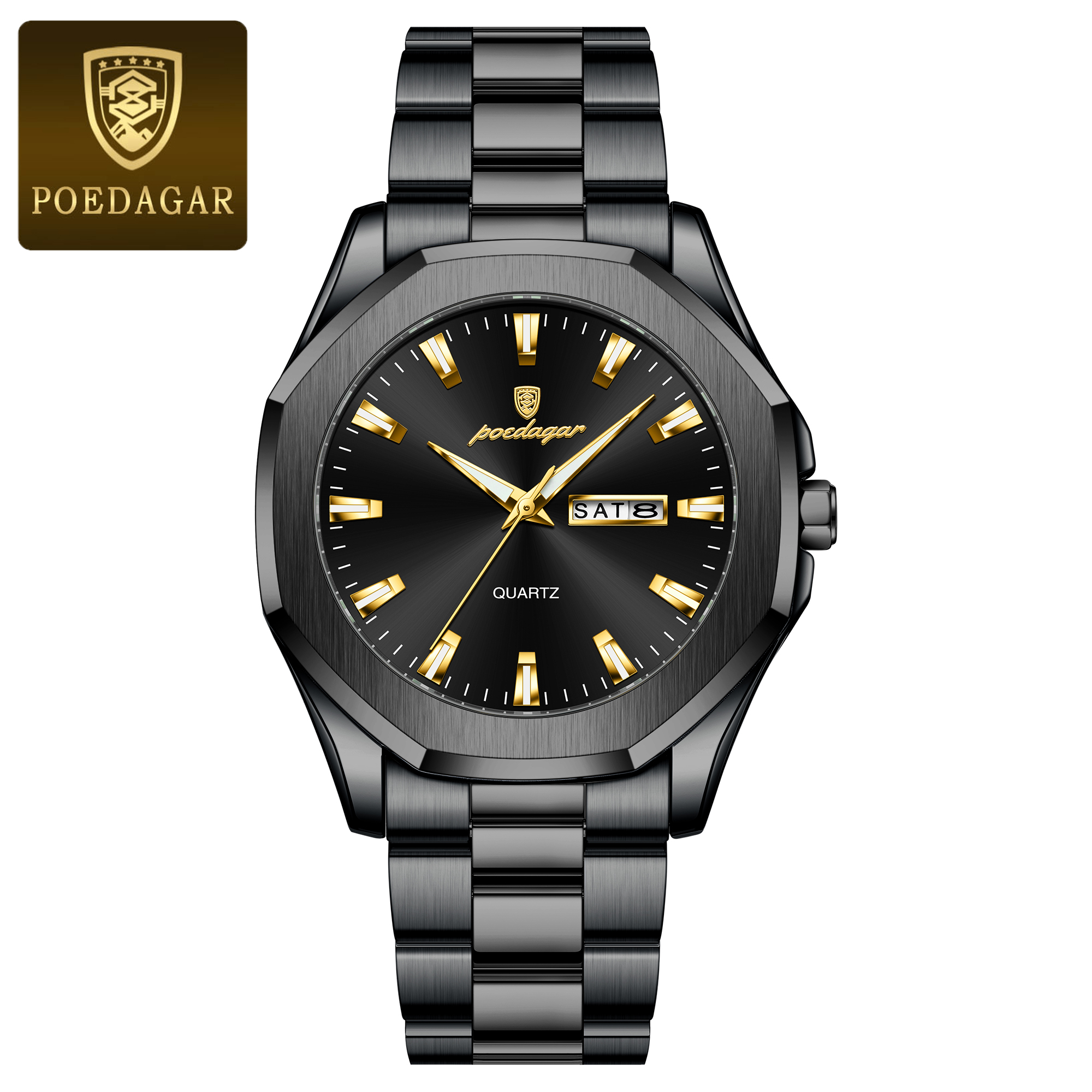 Luxury Men's Waterproof Luminous Stainless Steel Quartz Sport Watch
