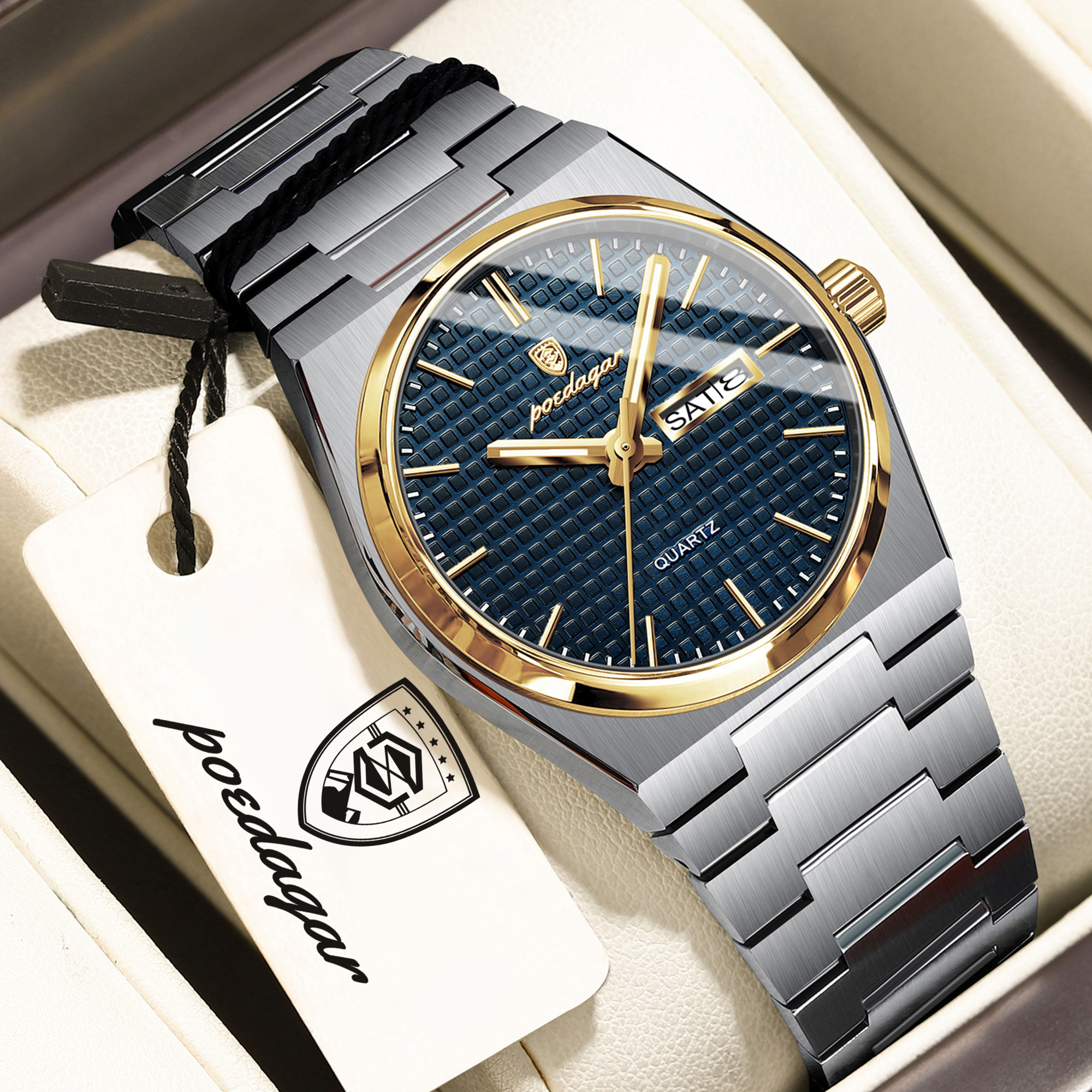 Luxury Men Waterproof Watch Stainless Steel Quartz Business Wristwatch