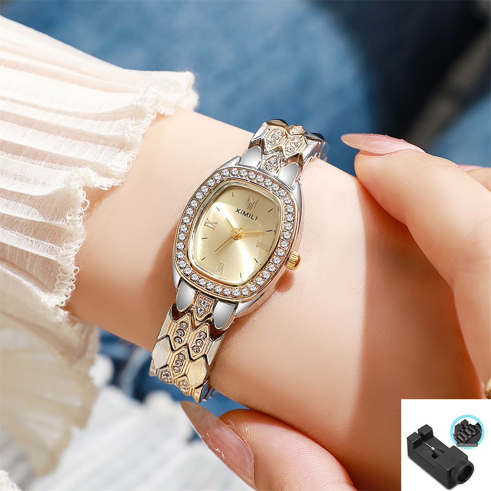 Elegant Gold Oval Roman Dial Quartz Watch for Women Classic Bracelet Style