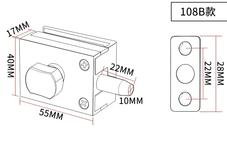 Glass Door Floor Latch Lock Bolt Zinc Alloy Bathroom Door Security