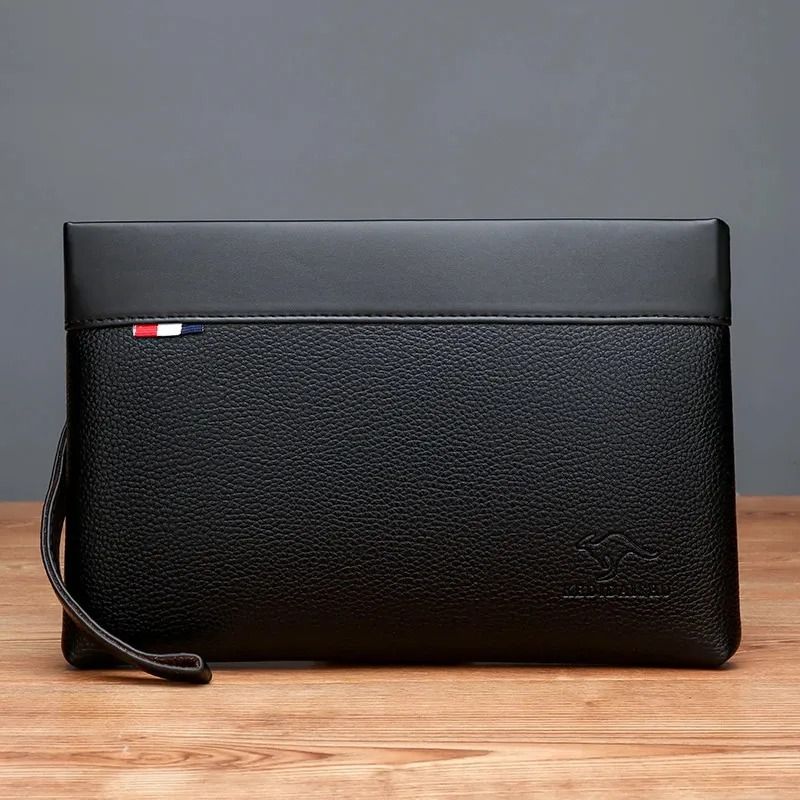 Large Capacity Mens Leather Clutch Wallet with Card Holder and Coin Purse