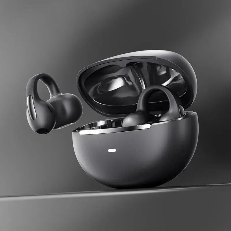 Open Ear Wireless Sport Earbuds with Earhooks Deep Bass and Noise Cancelling Mic